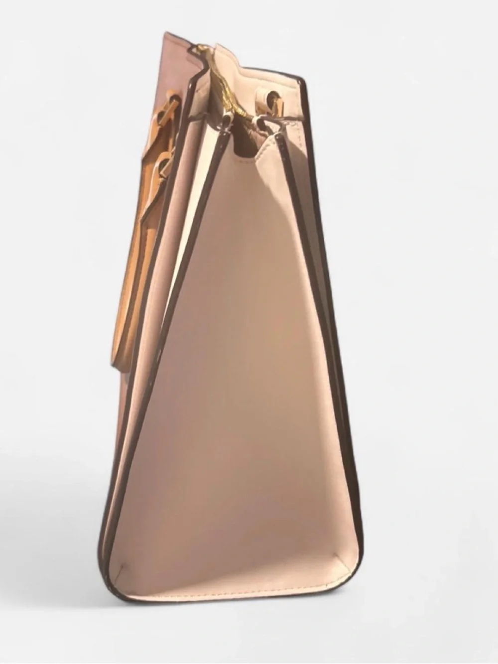 Michael Kors Camel Saffiano Leather Tote with Gold Logo Charm